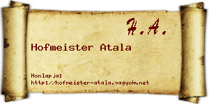 Hofmeister Atala névjegykártya